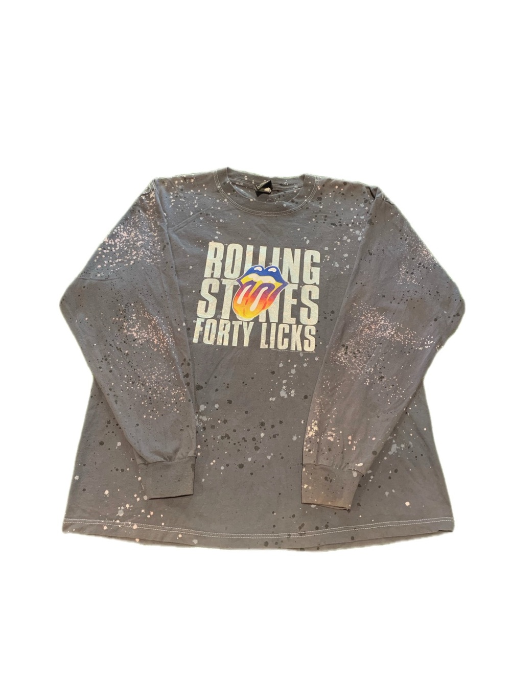 Vintage Rolling Stones 2005 "Forty Licks" Bleach-Wash Long-Sleeve Tee (Rockware)